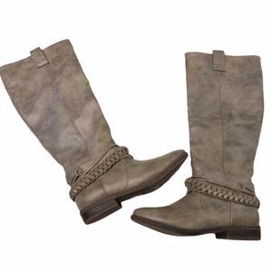 HP {Rampage} Like NEW! Ibsen Gray Riding Boots 6 Tall Braided